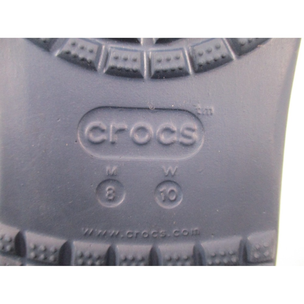 Crocs Crocband Clogs Navy Blue Red White Stripe Mens 8 Womens 10 Slip On Slides - Picture 10 of 10